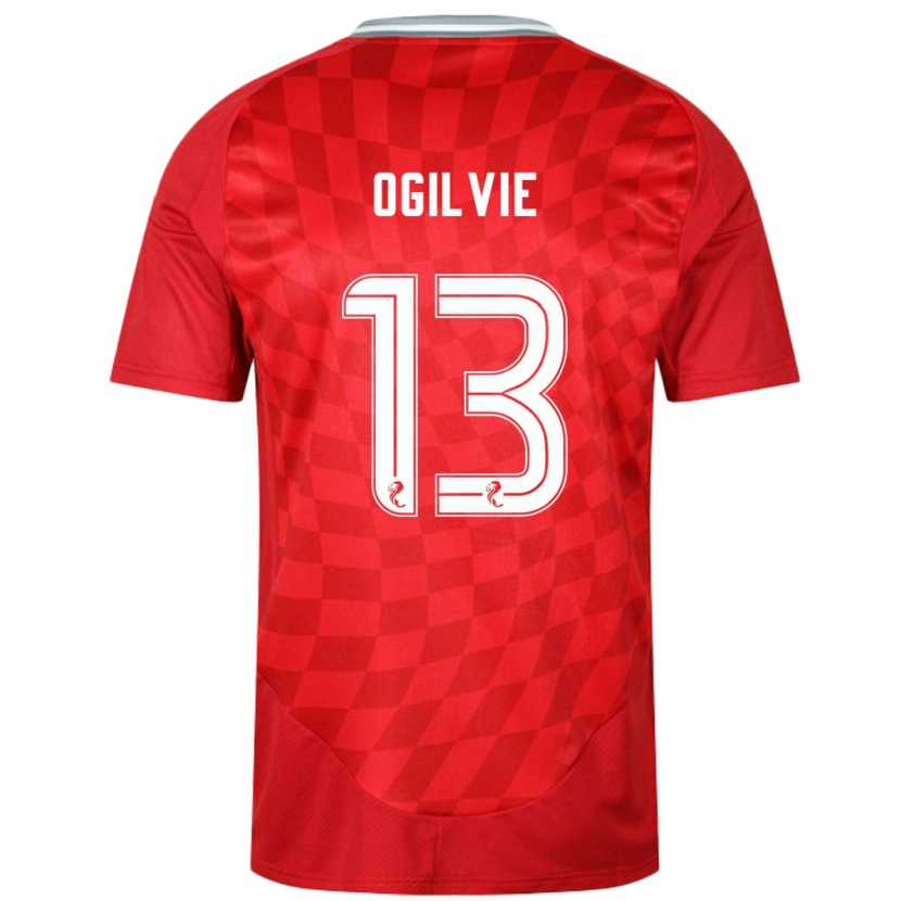 Danxen Uomo Maglia Francesca Ogilvie #13 Rosso Kit Gara Home 2024/25 Maglietta