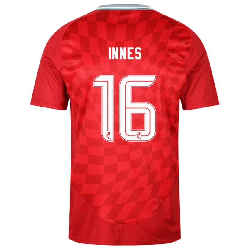 Danxen Uomo Maglia Hannah Innes #16 Rosso Kit Gara Home 2024/25 Maglietta