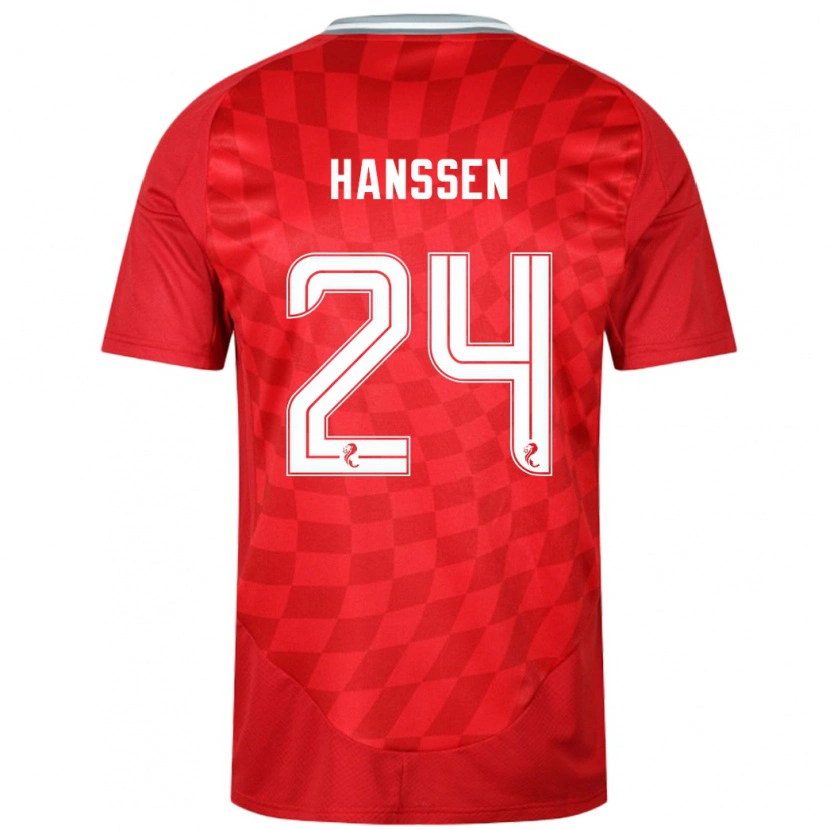 Danxen Uomo Maglia Nadine Hanssen #24 Rosso Kit Gara Home 2024/25 Maglietta
