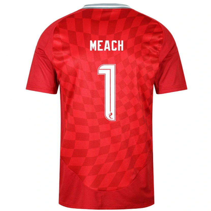 Danxen Uomo Maglia Aaliyah-Jay Meach #1 Rosso Kit Gara Home 2024/25 Maglietta