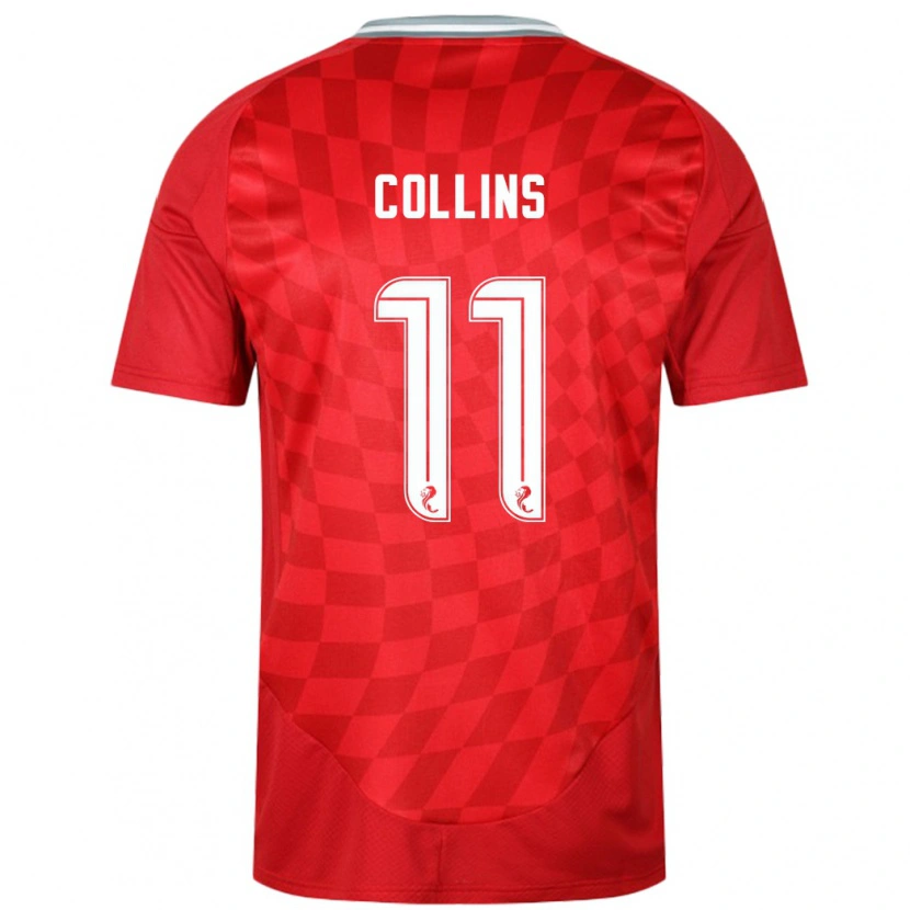 Danxen Uomo Maglia Bailley Collins #11 Rosso Kit Gara Home 2024/25 Maglietta