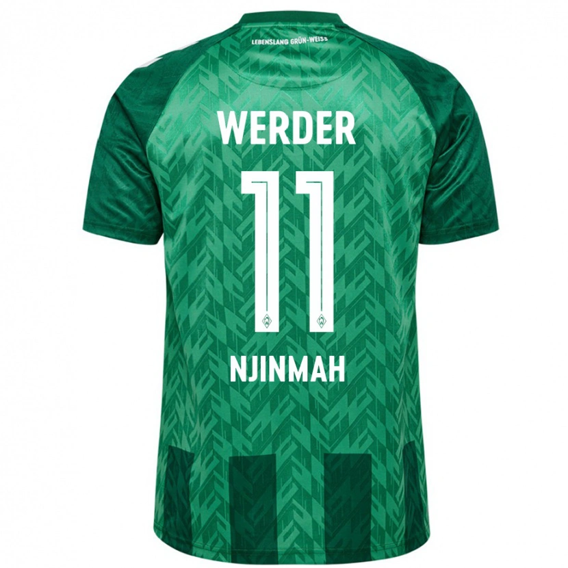 Danxen Uomo Maglia Justin Njinmah #11 Verde Kit Gara Home 2024/25 Maglietta
