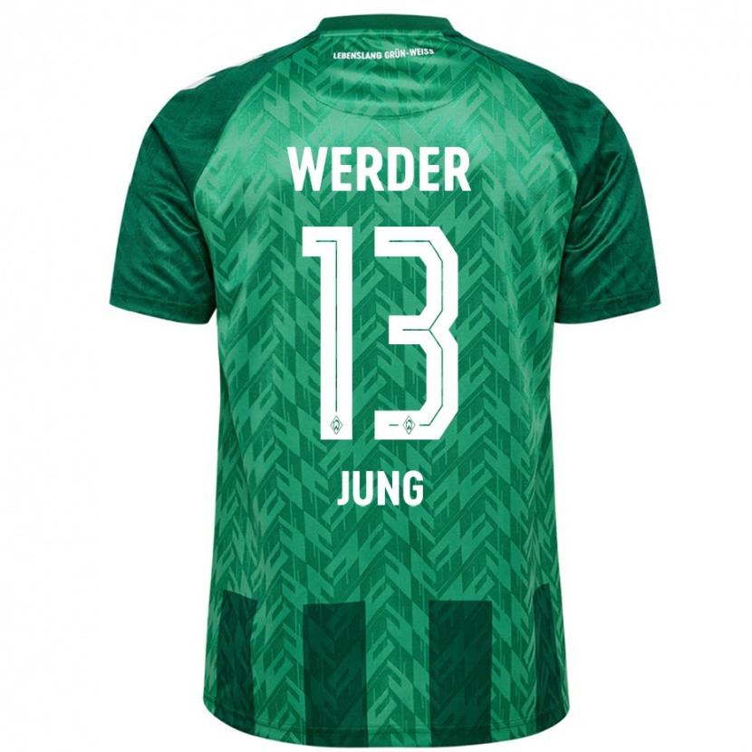 Danxen Uomo Maglia Seong-Hyeon Jung #13 Verde Kit Gara Home 2024/25 Maglietta