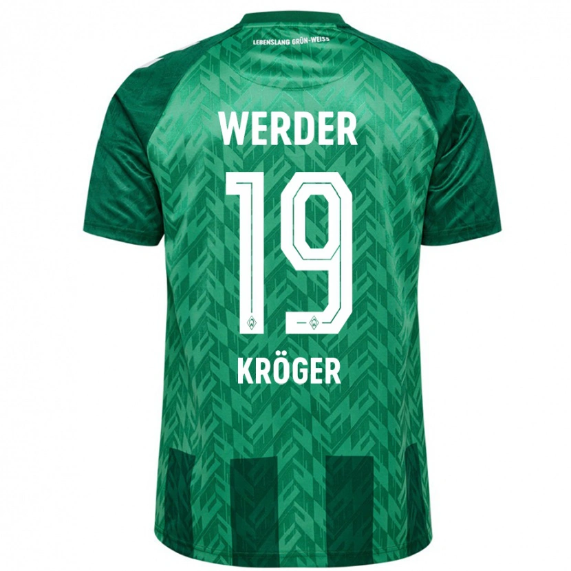 Danxen Uomo Maglia Moritz Kröger #19 Verde Kit Gara Home 2024/25 Maglietta