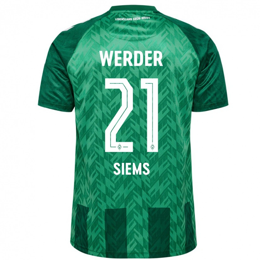 Danxen Uomo Maglia Caroline Siems #21 Verde Kit Gara Home 2024/25 Maglietta