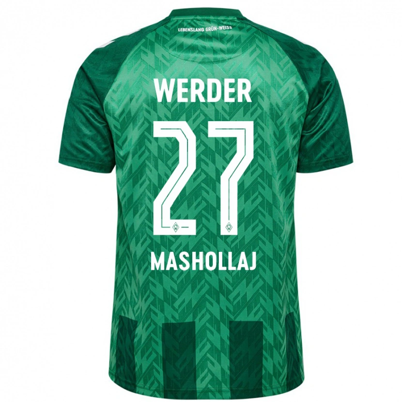 Danxen Uomo Maglia Benjamin Mashollaj #27 Verde Kit Gara Home 2024/25 Maglietta