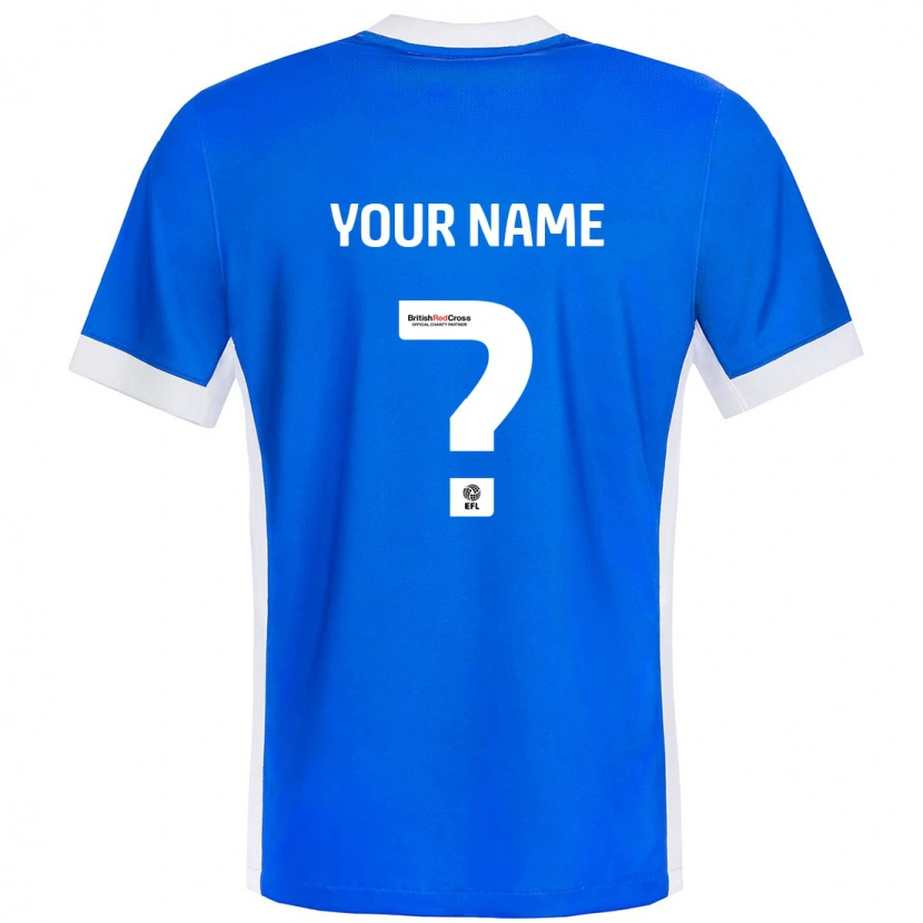 Danxen Uomo Maglia Il Tuo Nome #0 Blu Bianco Kit Gara Home 2024/25 Maglietta