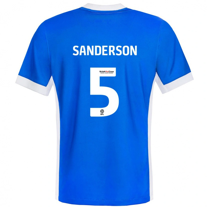 Danxen Uomo Maglia Dion Sanderson #5 Blu Bianco Kit Gara Home 2024/25 Maglietta