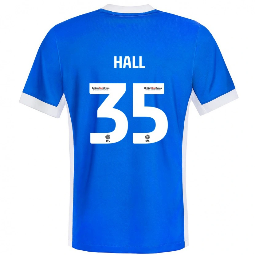 Danxen Uomo Maglia George Hall #35 Blu Bianco Kit Gara Home 2024/25 Maglietta