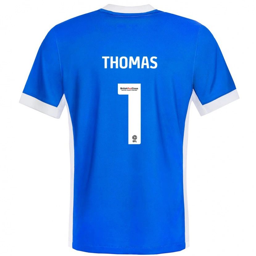 Danxen Uomo Maglia Lucy Thomas #1 Blu Bianco Kit Gara Home 2024/25 Maglietta