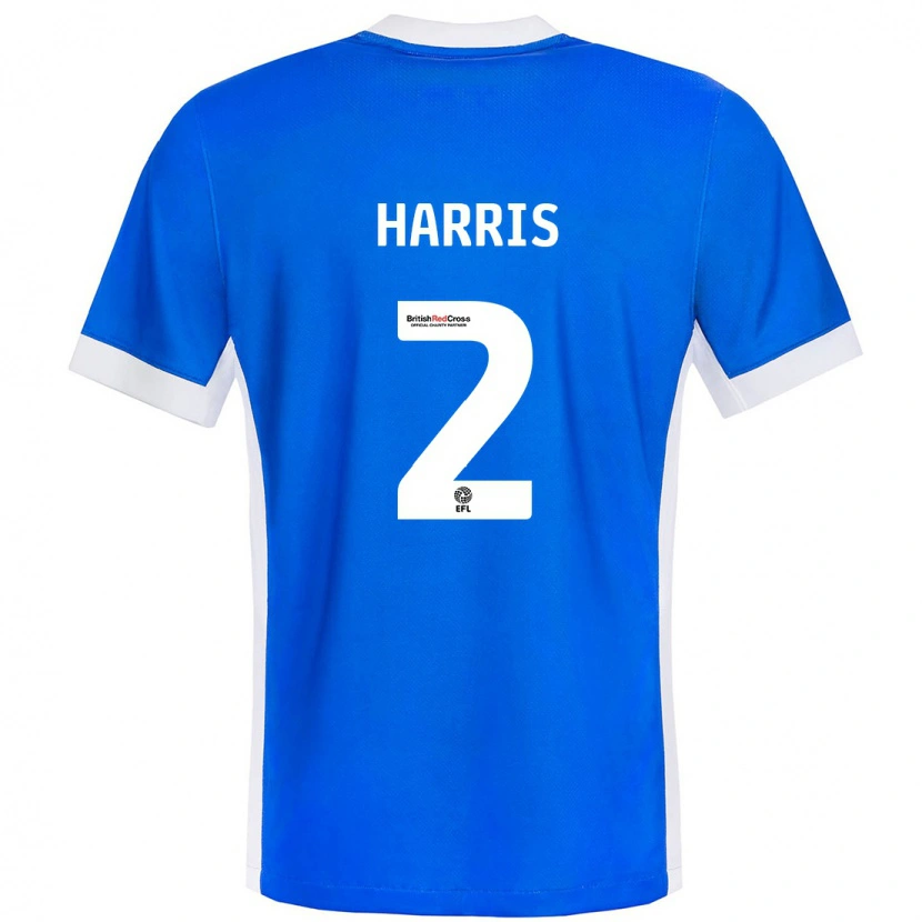 Danxen Uomo Maglia Martha Harris #2 Blu Bianco Kit Gara Home 2024/25 Maglietta