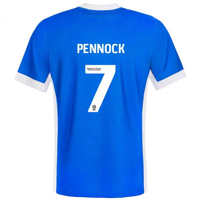 Danxen Uomo Maglia Jade Pennock #7 Blu Bianco Kit Gara Home 2024/25 Maglietta