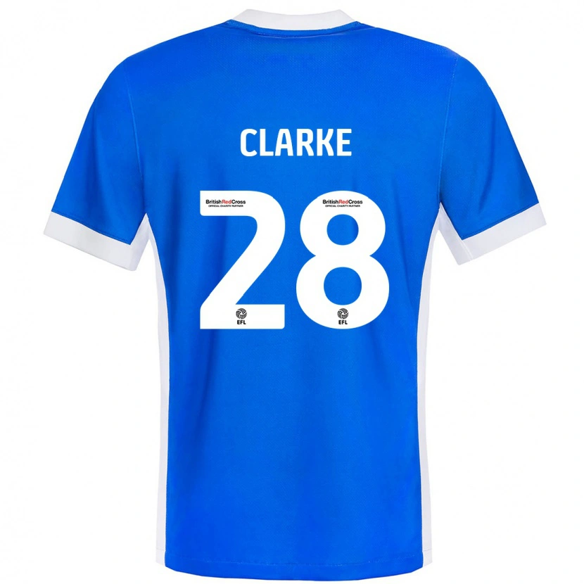 Danxen Uomo Maglia Charlotte Clarke #28 Blu Bianco Kit Gara Home 2024/25 Maglietta