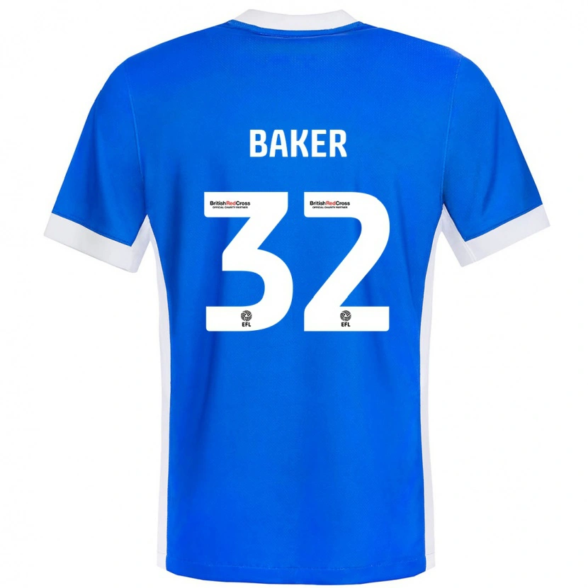 Danxen Uomo Maglia Ava Baker #32 Blu Bianco Kit Gara Home 2024/25 Maglietta
