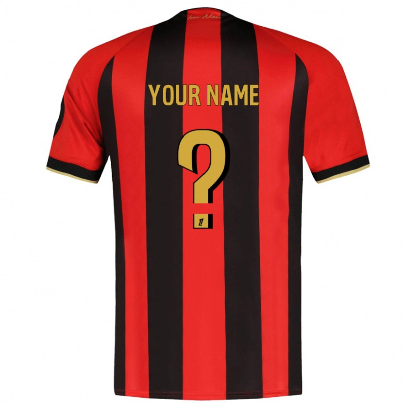 Danxen Uomo Maglia Il Tuo Nome #0 Rosso Nero Kit Gara Home 2024/25 Maglietta