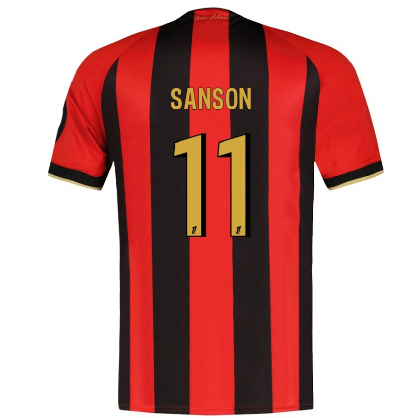 Danxen Uomo Maglia Morgan Sanson #11 Rosso Nero Kit Gara Home 2024/25 Maglietta