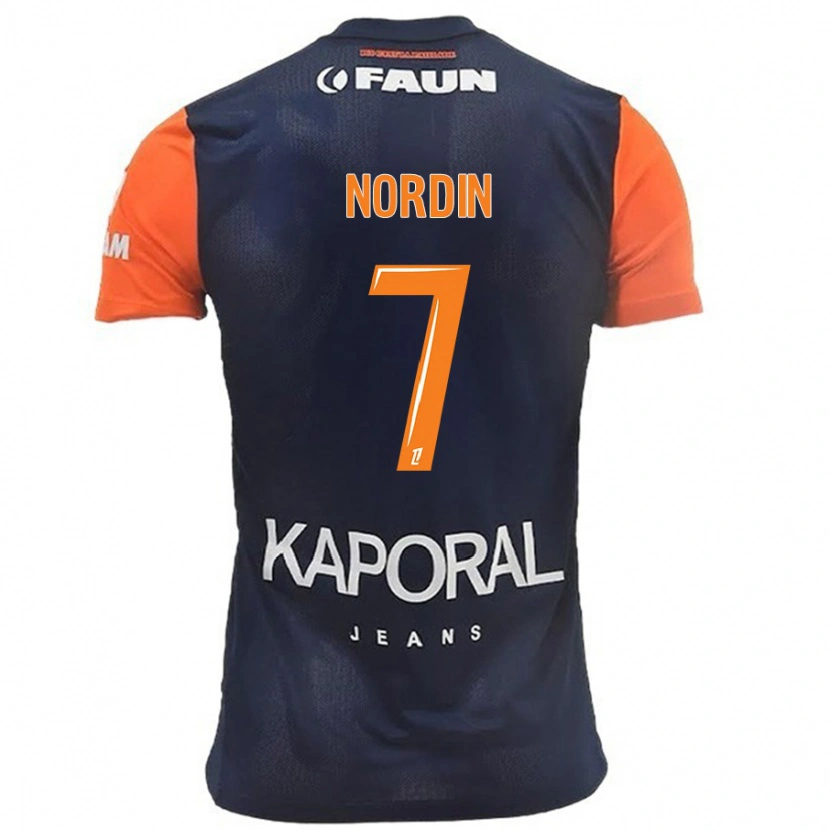 Danxen Uomo Maglia Arnaud Nordin #7 Blu Navy Arancione Kit Gara Home 2024/25 Maglietta