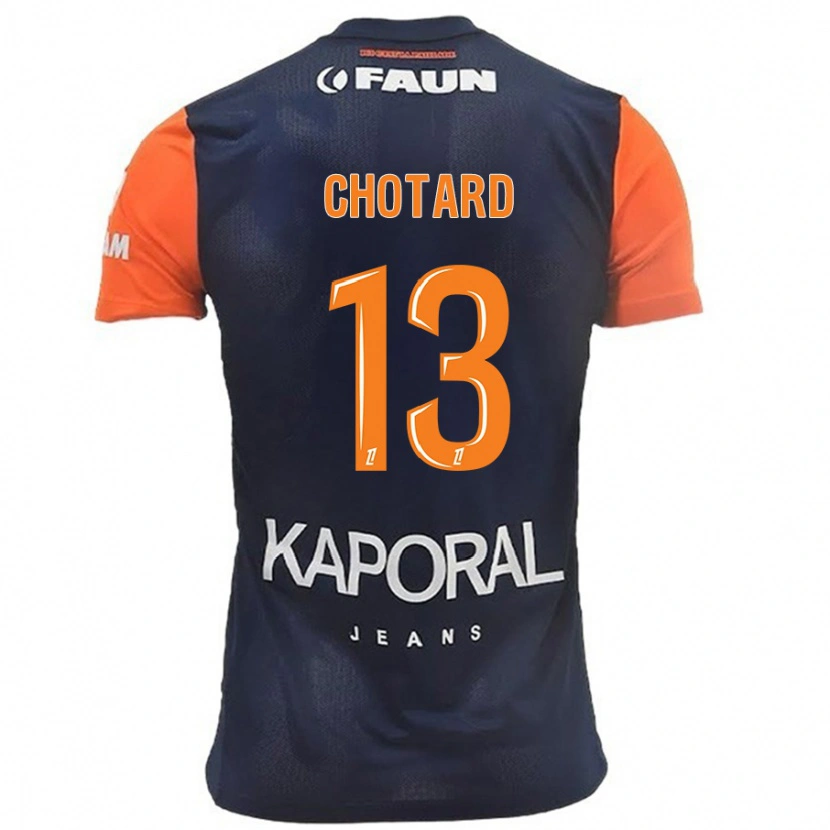 Danxen Uomo Maglia Joris Chotard #13 Blu Navy Arancione Kit Gara Home 2024/25 Maglietta