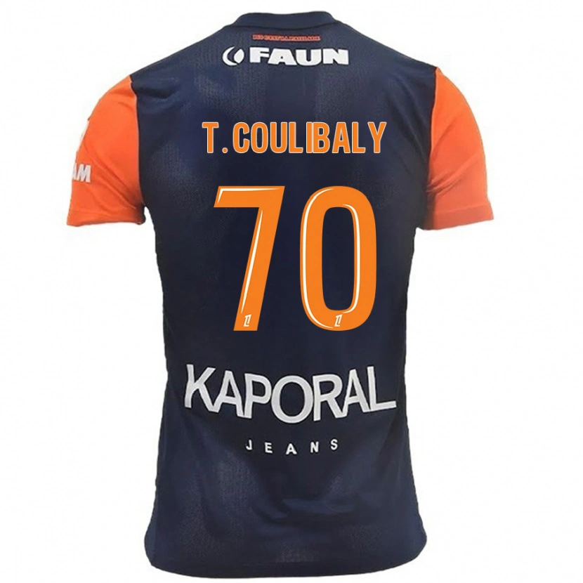 Danxen Uomo Maglia Tanguy Coulibaly #70 Blu Navy Arancione Kit Gara Home 2024/25 Maglietta
