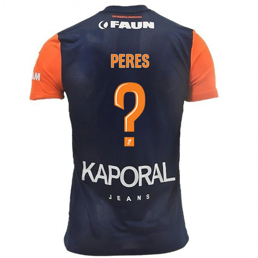 Danxen Uomo Maglia Jules Peres #0 Blu Navy Arancione Kit Gara Home 2024/25 Maglietta