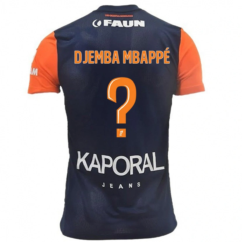 Danxen Uomo Maglia Yvan Djemba Mbappé #0 Blu Navy Arancione Kit Gara Home 2024/25 Maglietta
