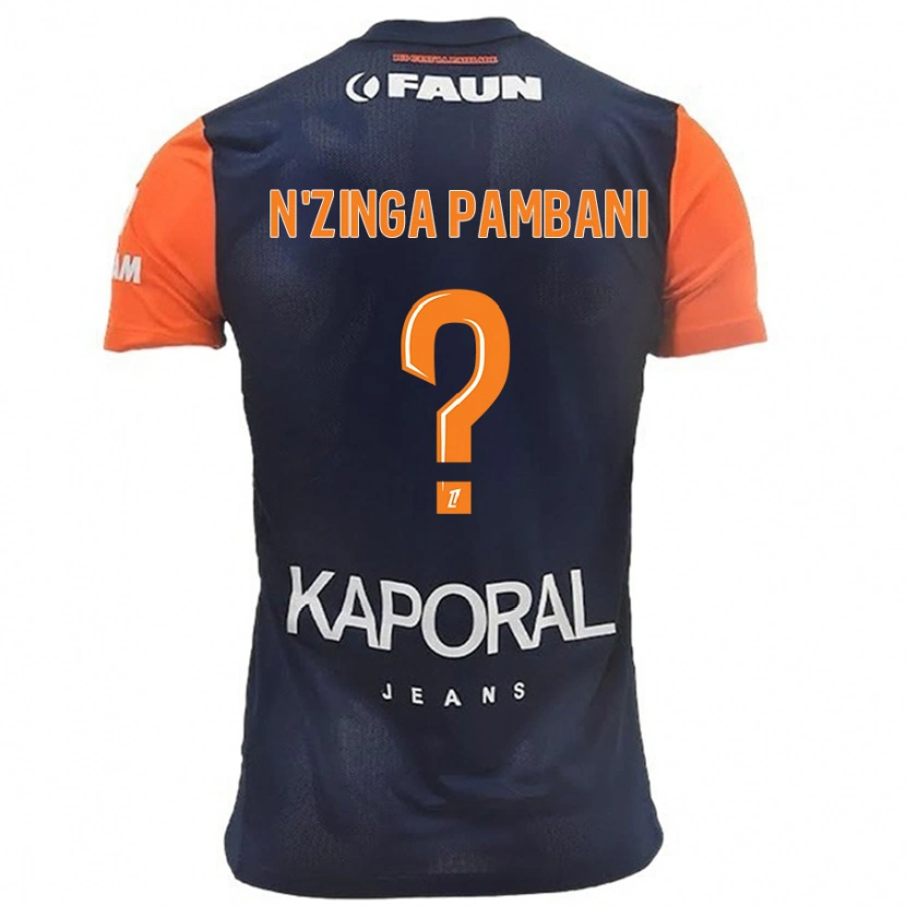 Danxen Uomo Maglia Pladi N'zinga Pambani #0 Blu Navy Arancione Kit Gara Home 2024/25 Maglietta