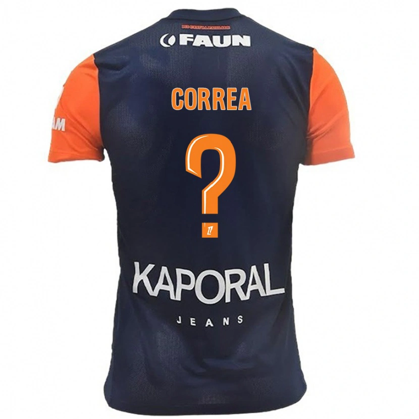 Danxen Uomo Maglia Dapyna Correa #0 Blu Navy Arancione Kit Gara Home 2024/25 Maglietta