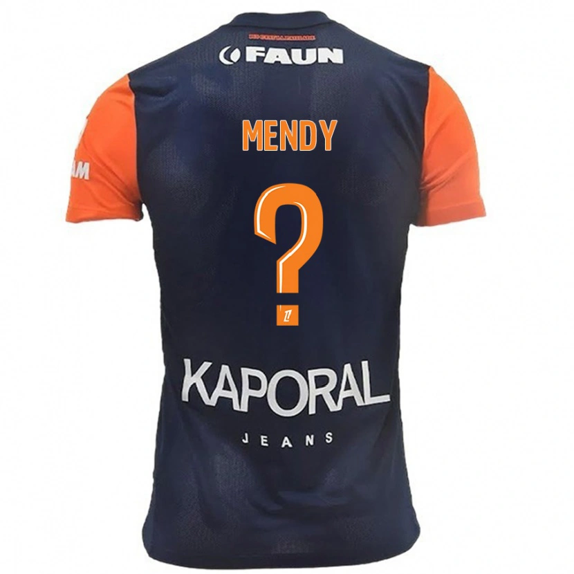 Danxen Uomo Maglia Kélyan Mendy #0 Blu Navy Arancione Kit Gara Home 2024/25 Maglietta