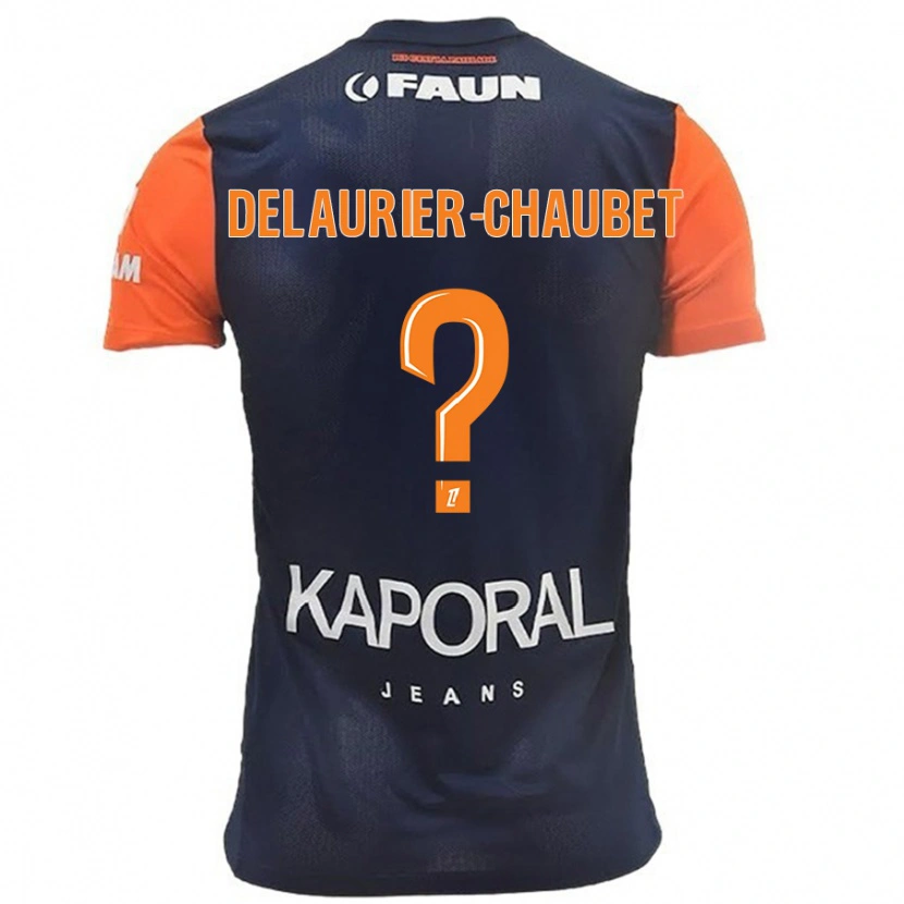 Danxen Uomo Maglia Tom Delaurier-Chaubet #0 Blu Navy Arancione Kit Gara Home 2024/25 Maglietta