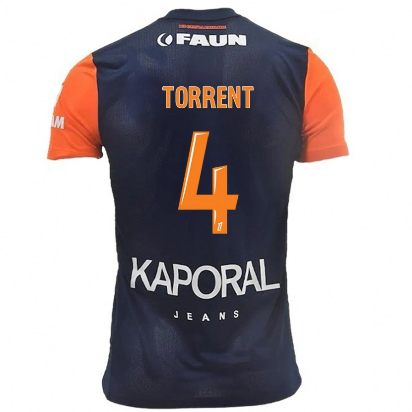 Danxen Uomo Maglia Marion Torrent #4 Blu Navy Arancione Kit Gara Home 2024/25 Maglietta