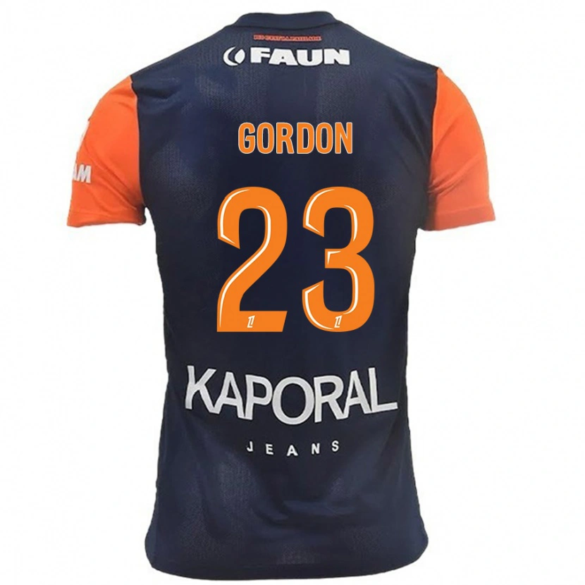 Danxen Uomo Maglia Sh'nia Gordon #23 Blu Navy Arancione Kit Gara Home 2024/25 Maglietta