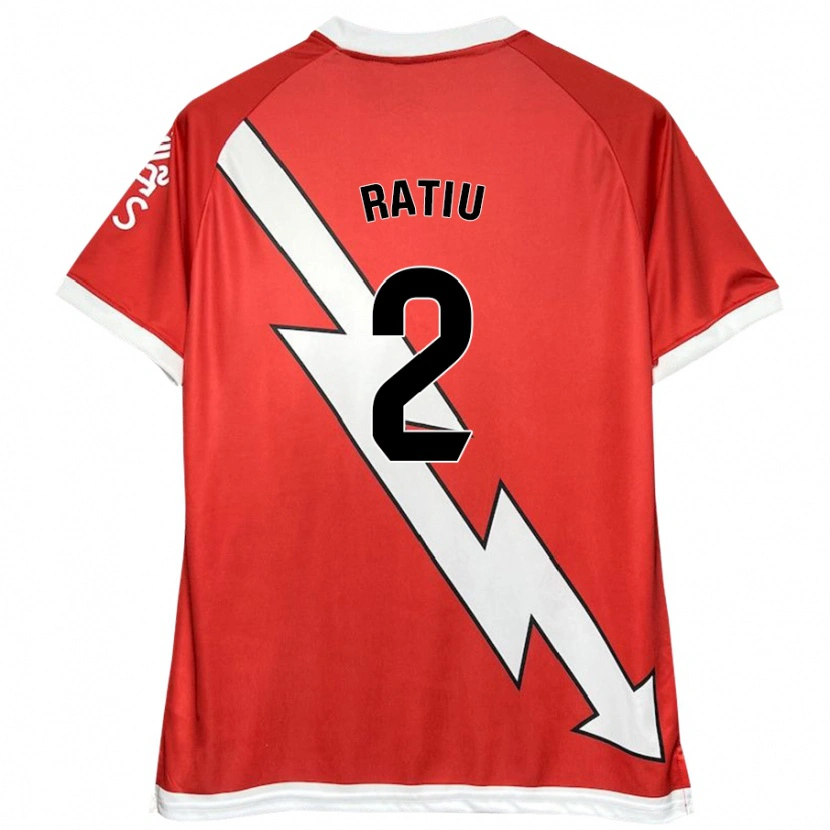 Danxen Uomo Maglia Andrei Rațiu #2 Bianco Rosso Kit Gara Home 2024/25 Maglietta
