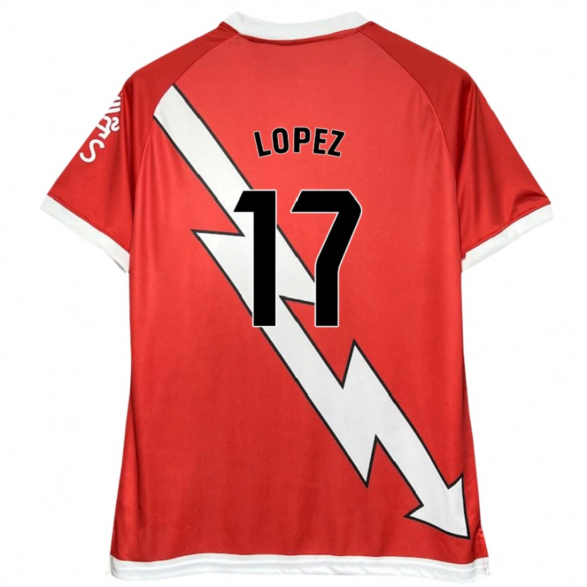 Danxen Uomo Maglia Unai López #17 Bianco Rosso Kit Gara Home 2024/25 Maglietta