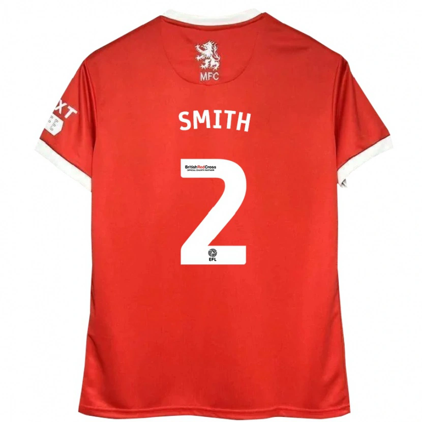 Danxen Uomo Maglia Tommy Smith #2 Rosso Bianco Kit Gara Home 2024/25 Maglietta