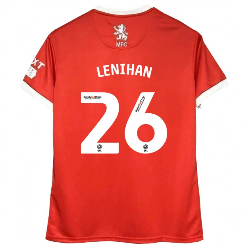 Danxen Uomo Maglia Darragh Lenihan #26 Rosso Bianco Kit Gara Home 2024/25 Maglietta