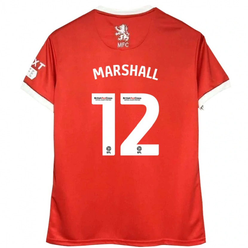 Danxen Uomo Maglia Eve Marshall #12 Rosso Bianco Kit Gara Home 2024/25 Maglietta