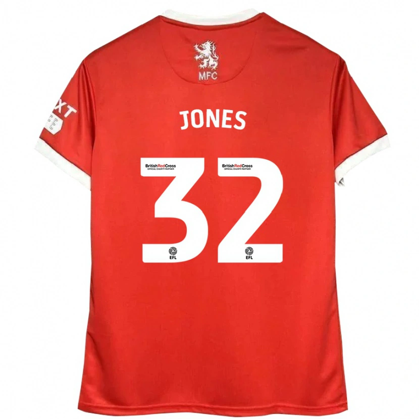 Danxen Uomo Maglia Jamie Jones #32 Rosso Bianco Kit Gara Home 2024/25 Maglietta