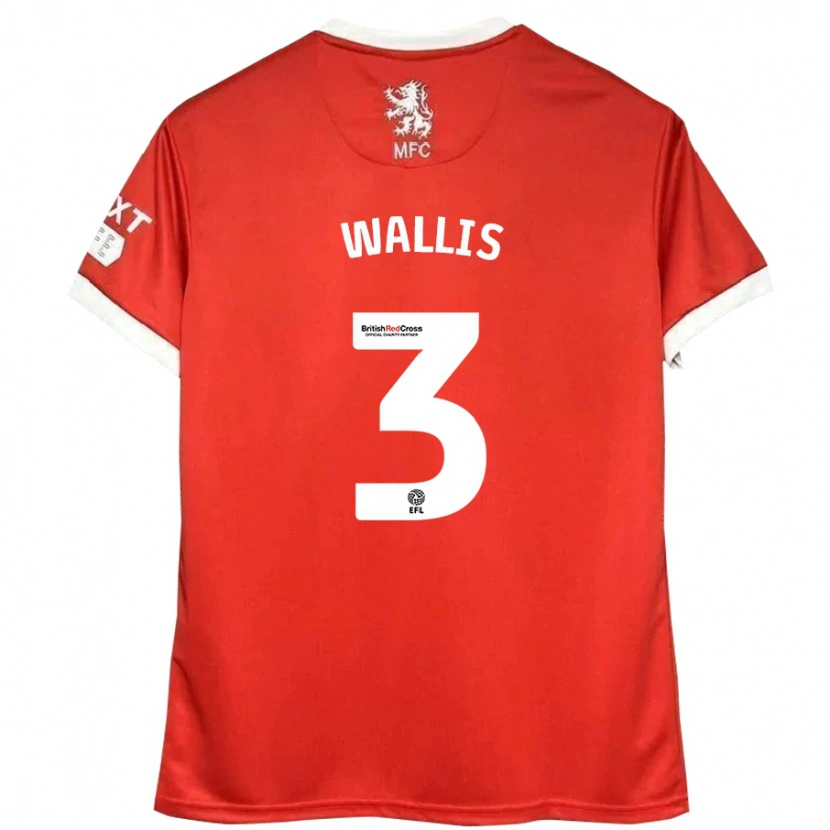 Danxen Uomo Maglia Emma Wallis #3 Rosso Bianco Kit Gara Home 2024/25 Maglietta