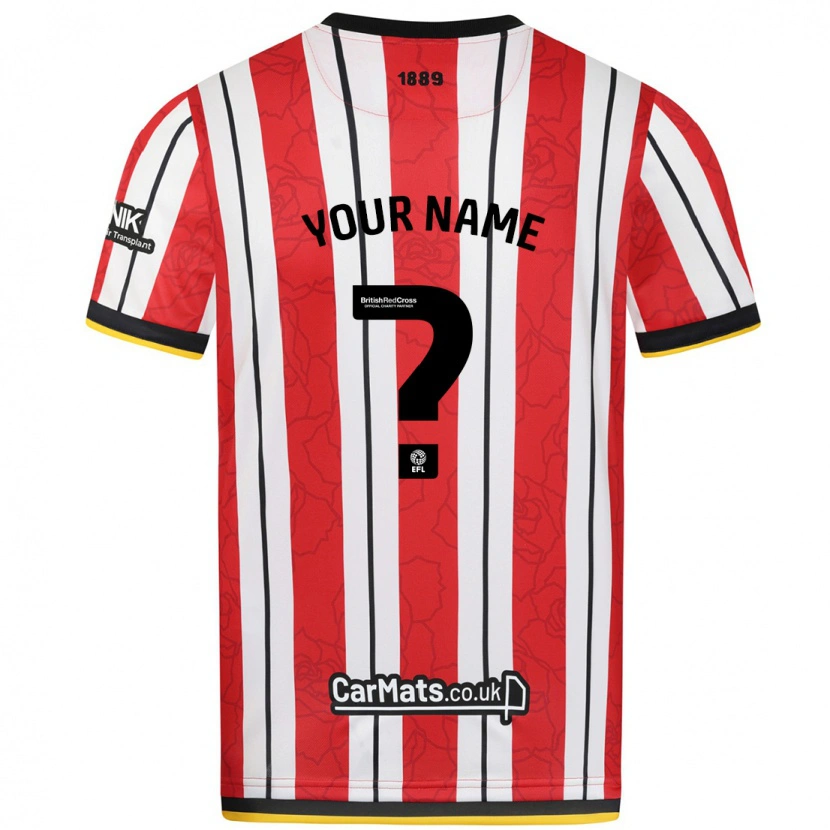 Danxen Uomo Maglia Il Tuo Nome #0 Rosso Strisce Bianche Kit Gara Home 2024/25 Maglietta