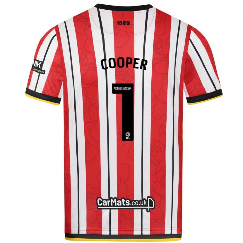 Danxen Uomo Maglia Michael Cooper #1 Rosso Strisce Bianche Kit Gara Home 2024/25 Maglietta