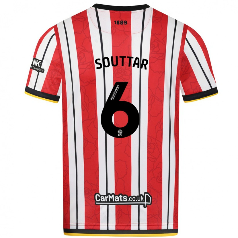 Danxen Uomo Maglia Harry Souttar #6 Rosso Strisce Bianche Kit Gara Home 2024/25 Maglietta