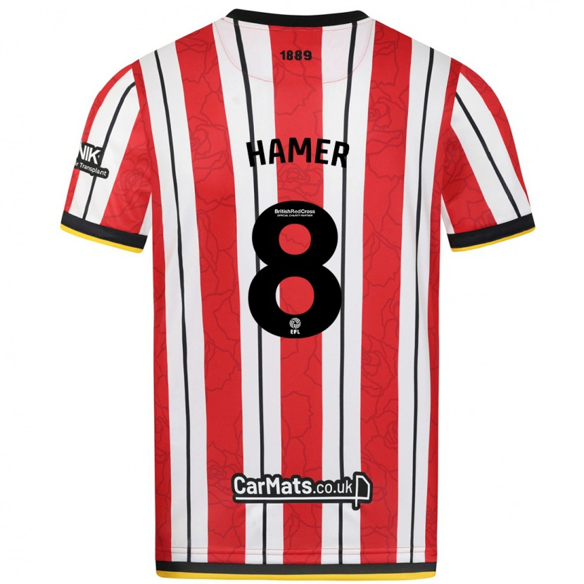 Danxen Uomo Maglia Gustavo Hamer #8 Rosso Strisce Bianche Kit Gara Home 2024/25 Maglietta