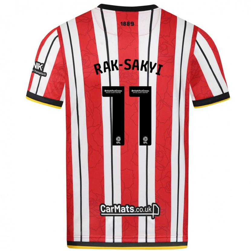 Danxen Uomo Maglia Jesurun Rak-Sakyi #11 Rosso Strisce Bianche Kit Gara Home 2024/25 Maglietta