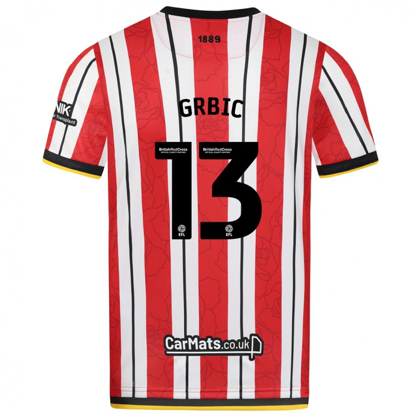 Danxen Uomo Maglia Ivo Grbic #13 Rosso Strisce Bianche Kit Gara Home 2024/25 Maglietta