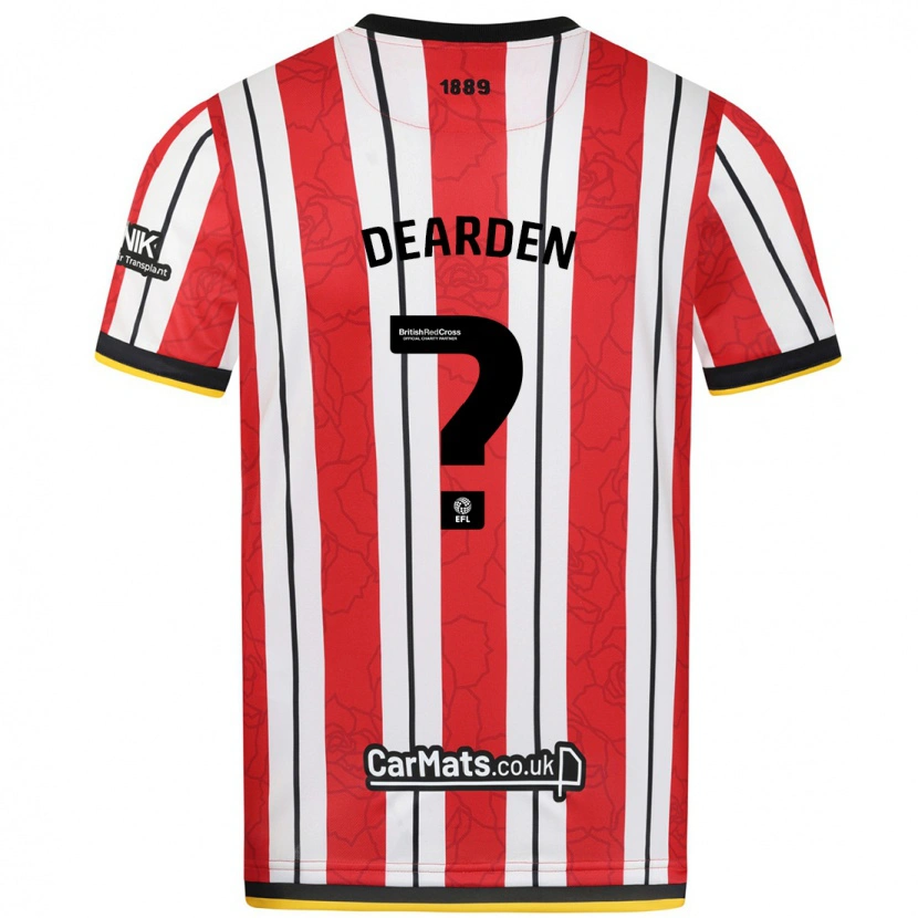 Danxen Uomo Maglia Thomas Dearden #0 Rosso Strisce Bianche Kit Gara Home 2024/25 Maglietta