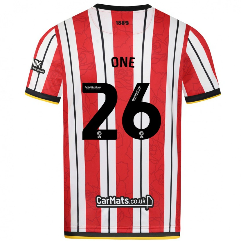 Danxen Uomo Maglia Ryan Oné #26 Rosso Strisce Bianche Kit Gara Home 2024/25 Maglietta