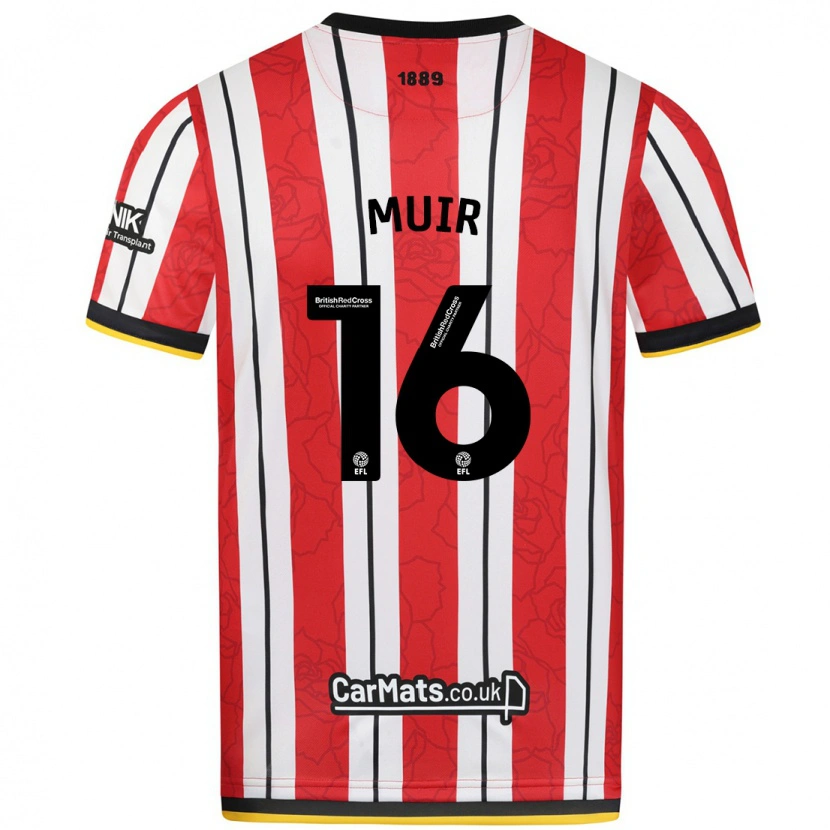Danxen Uomo Maglia Chene Muir #16 Rosso Strisce Bianche Kit Gara Home 2024/25 Maglietta
