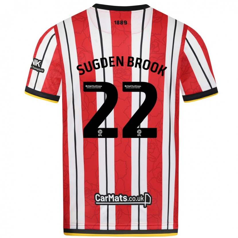 Danxen Uomo Maglia Darcie Sugden-Brook #22 Rosso Strisce Bianche Kit Gara Home 2024/25 Maglietta