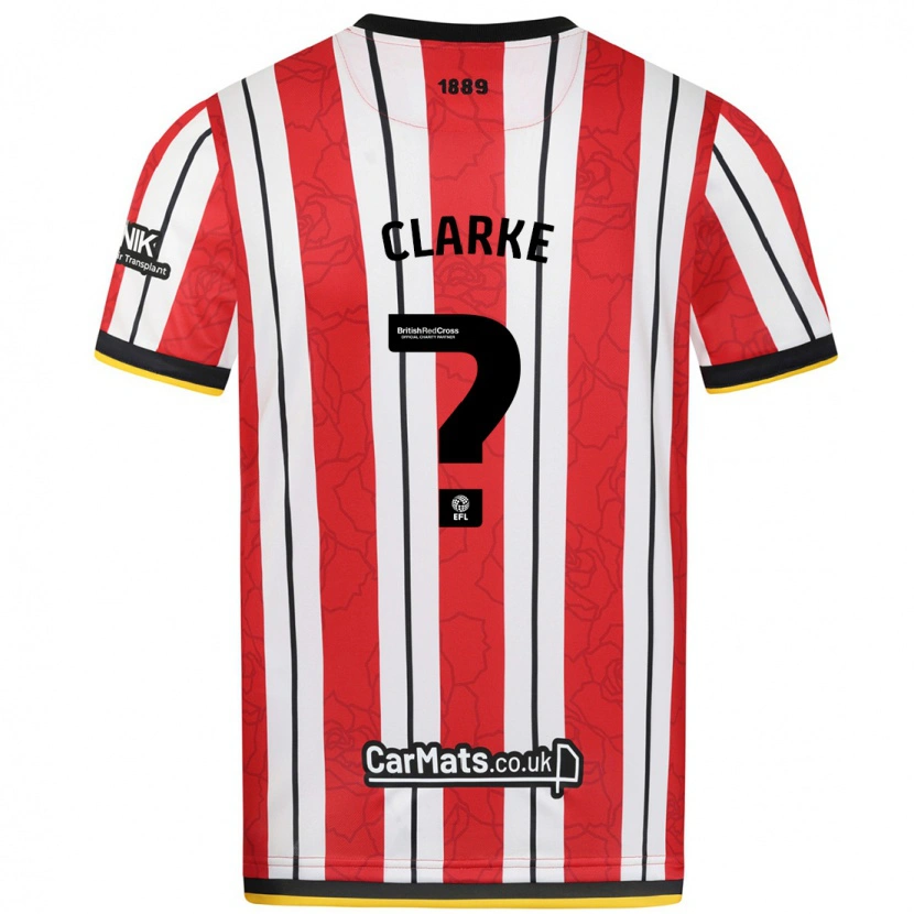 Danxen Uomo Maglia Stafford Clarke #0 Rosso Strisce Bianche Kit Gara Home 2024/25 Maglietta