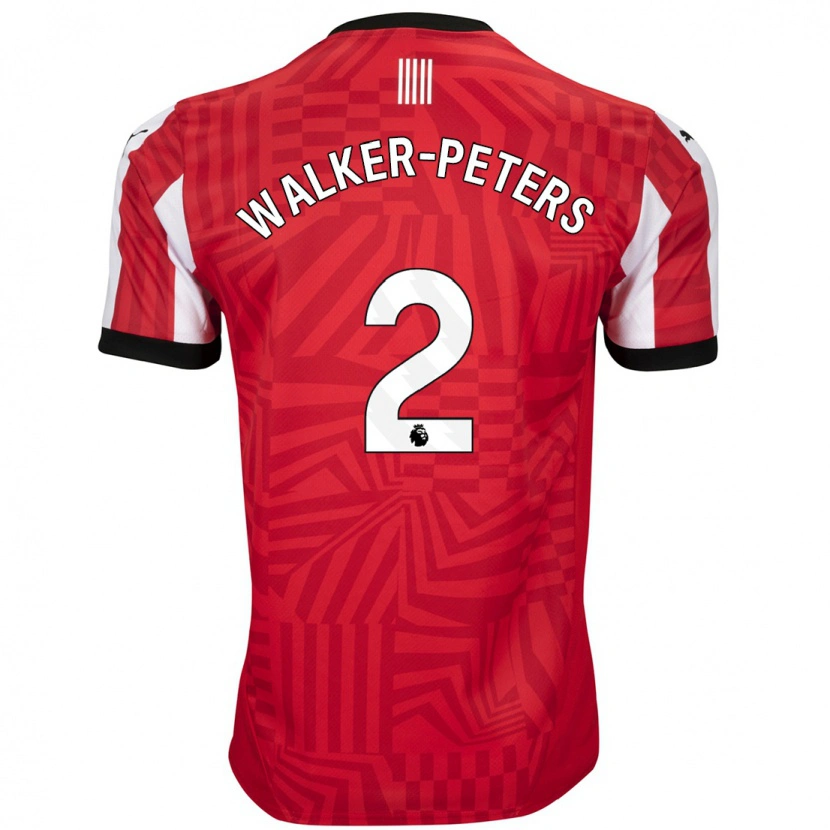 Danxen Uomo Maglia Kyle Walker-Peters #2 Rosso Bianco Kit Gara Home 2024/25 Maglietta